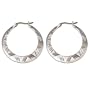 Silver Hoop Earrings Handmade Jewelry 3.25 inches