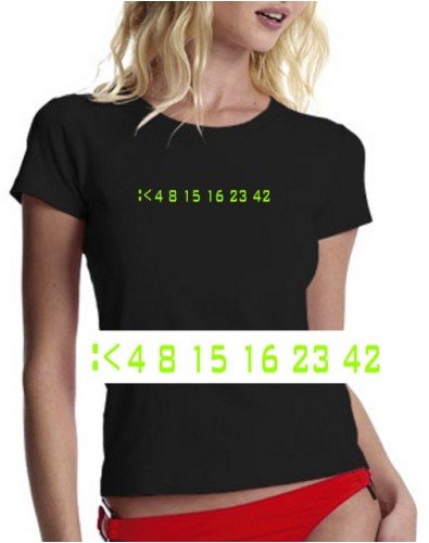 LOST ZAHLEN GIRLY T-SHIRT SCHWARZ