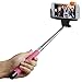 Selfie Stick, Flexion™ QuickSnap Pro 3-In-1 Self-portrait Monopod Extendable Wireless Bluetooth Selfie Stick with built-in Bluetooth Remote Shutter With Adjustable Phone Holder for iPhone 6, iPhone 6 Plus, iPhone 5 5s 5c, Android (Pink)
