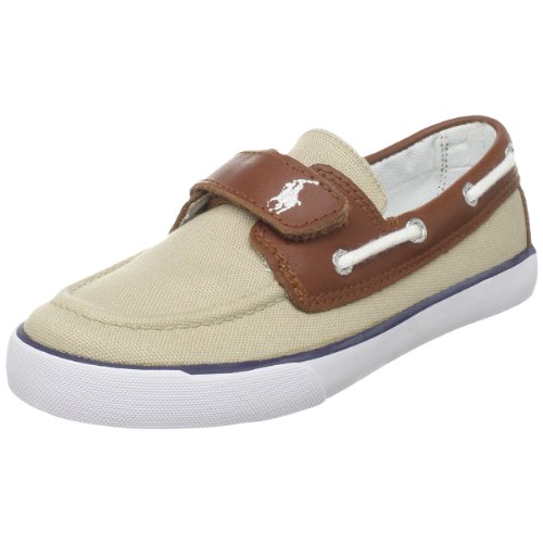 Polo by Ralph Lauren Coast EZ Hook-And-Loop Boat Shoe (Toddler/Little Kid),Khaki Canvas/Leather Trim,7 M US Toddler