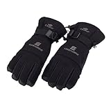 Lixada Men Fleece Thermal Winter Waterproof Warm Gloves with Palm Grip for Outdoor Cycling Skiing Hiking Black