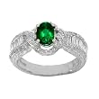 18K White Gold Emerald and Diamond Ring