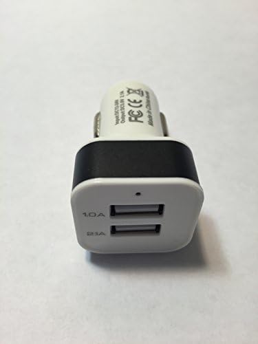 Meyako White-colored Square Dual USD Car Charger for All Cell Phones (Black)