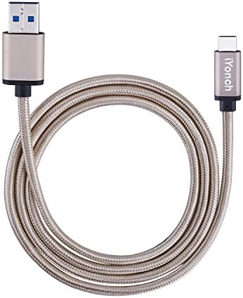 iYonch USB 3.1 Type C Cable,1M(3.3ft) Nylon Braided USB 3.1 Type C Data Sync Charging Cable for New Macbook,Nexus 6P,ChromeBook Google Pixel C more Type-C Supported Devices(Gold)