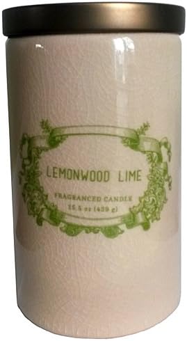 MVP Group International Lemonwood Lime 15.5 Oz. Candle In Ceramic Container With Lid