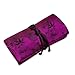 Red Blossom Jewelry Roll Clutch Large - Silk Jacquard (Fuchsia)