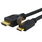 6 FT Gold Plated 1.3b Type C Mini HDMI Male to HDMI Male Cable for Canon EOS 450D Rebel Xsi Kiss X2