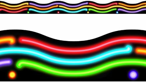 Wholesale CASE of 25 - Trend Neon Waves Terrific Baord Trimmers-Trimmers, Neon Waves, 2-1/4"x39", 39', Multi
