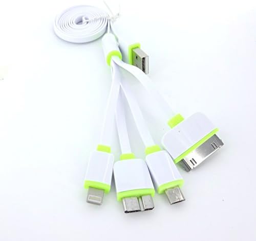cable life high quality 4 in 1 Multiple Adjustable USB Adapter Charging Cable Connector And Micro USB for iPhone 6, 6 Plus, 5 / 5S / 5C, iPad 4th Gen, iPad Air, iPad Mini, iPod touch 5th Gen, iPod Nano 7th Gen, Samsung Galaxy S5 and Samsung Galaxy Note 3 (light yellow with white)