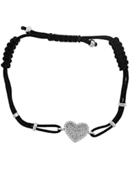 0.40ct 14k White Gold Diamond Heart Bracelet