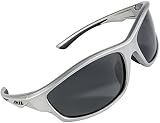 Shield Cloaks Polarized Sports Sunglasses for Running Fishing Cycling Baseball Tennis, Superlight Unbreakable TR90 Frame (Silver, Smoke Black)