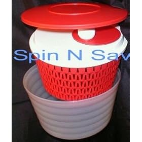 Tupperware Spin 'N Save Salad Spinner Chili Red