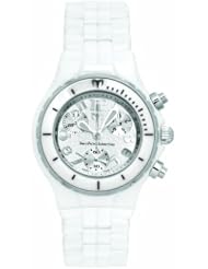 TechnoMarine Womens TC05C MoonSun Ceramic Silver-Plated White Watch