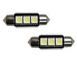 iJDMTOY 3-SMD Error Free 6418 C5W LED Bulbs For European Cars License Plate Lights, Xenon White