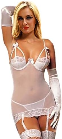 BeautyWill Sexy Lace See Through Lingerie Babydoll Nightwear