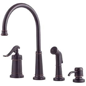 Pfister 026-4YPY Ashfield Single-Handle Kitchen Faucet, Tuscan Bronze