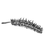 Pugster Mother's Day Jewelry Dark Gray Feather Rhinestone Crystal Brooches Pins