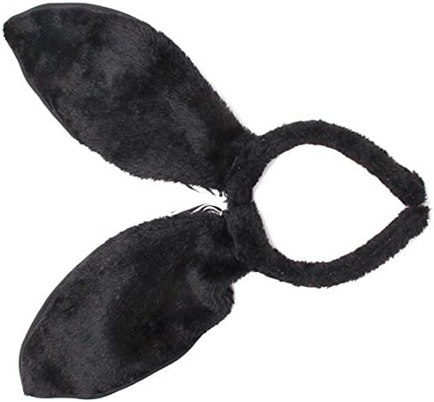 LoJe Plush Fluffy Bunny Rabbit Ears Sequine Headband , black