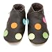CHAUSSONS BEBE - POIS - MADE IN ENGLAND (Taille Large / 12-18 mois =  14 cm / Pointure EUR = 21-22, 
