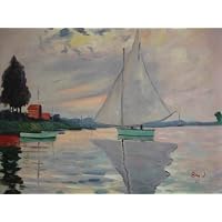 20X24 inch Oil Painting Sailing boat@Le-Petit-Gennevilliers