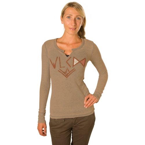 Volcom Katmouse Split Neck Thermal Top - Womens Light Brown Heather, M