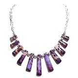 Sea Sediment Jasper & Silver Necklace - Dark Purple