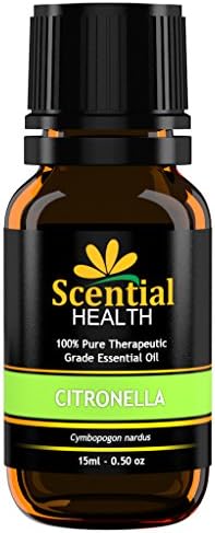 Citronella Essential Oil By Scential Health 15ml (.5oz) 100% Certified Pure Therapeutic Grade Essential Oil With No Fillers, Bases or Additives AND ZERO Carrier Oils