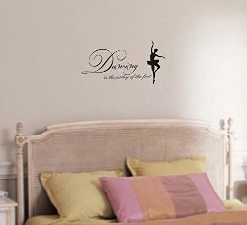 Newsee Decals Dancing is the poetry of the feet Art Quote Vinyl Wall Stickers Decal Decor Black
