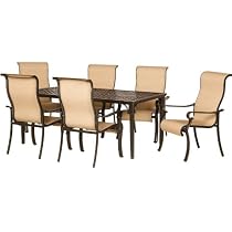 Big Sale Hanover ODBR-7PC-SL-AL Brigantine 7-Piece Outdoor Dining Set, Brown/Tan