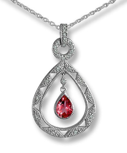 Open Tear Drop Diam. Pave Pendant