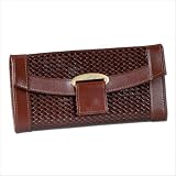 Paris Weave Leather Travel Jewelry Folder in Brown