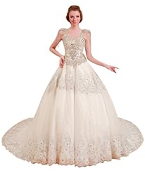 Crystal Applique Beaded Crystals  Lace Chiffon/Taffeta/Tulle Evening Dress  With Rhinestones