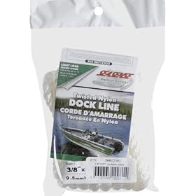 Unified Marine 50012981 Dockline (Nylon White, 0.375- Inch X 15- Feet ) by