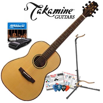 Takamine G406S - G Series FXC - New York body - Acoustic Guitar start-up pack includes Planet Waves 16-pack pick sampler and acoustic guitar strap DAddario? EJ16 phosphor bronze strings with ULTRA Guitar display stand and Cable