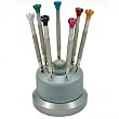 7 Watch Screwdrivers & Blades Revolving Stand Tools New