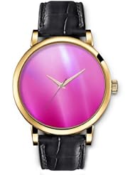 SPRAWL Aanalog Fashion Series Gold Ladies Watches of Genuine Black Leather Strap,Unique Wrist Watch for Women Girls Designed with Pink world