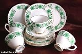 Review sutherland  / c1960 Sutherland Hudson Green Floral Cup and Saucer
