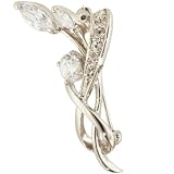 Group Of April Rhinestone Decorated Flowers Pin Brooch
