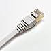Tera Grand - 12FT - CAT7 10 Gigabit Ethernet Ultra Flat Patch Cable for Modem Router LAN Network, Gold Plated Shielded RJ45 Connectors, Faster Than CAT6a CAT6 CAT5e, White