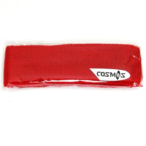 COSMOS Red cotton sports basketball headband / sweatband head sweat band/brace