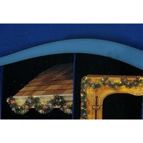  9 inch x 10 inch Pre-Lit Green Pine Artificial Christmas Garland - Multi Lights