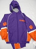 Clemson Tigers Youth / Kids 2 pc Wind Suit hooded jacket and pants