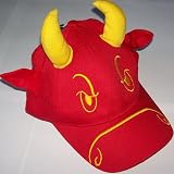 Kids Bull Baseball Cap Hat With Horns Red One Size