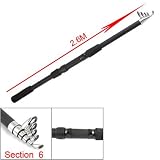 Como Freshwater Fishing Rod Black Telescoping 6 Sections 2.6m Pole