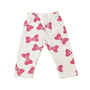 Xianbeilei Girl's Bow Printed Legging,summer Tight Pants,90cm