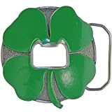 Body Candy - Green FOUR LEAF CLOVER Bottle Opener Belt Buckle