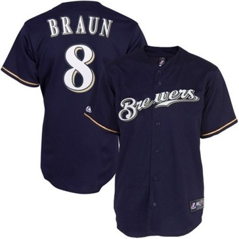 Youth Milwaukee Brewers #8 Ryan Braun Home Replica Jersey - XL 18-20