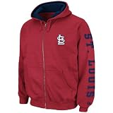 MLB Men's St. Louis Cardinals Cold Fire Hooded Full Zip Fleece (Athletic Red Pepper Heather/Athletic Navy, XX-Large)