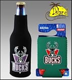 SET OF 2 MILWAUKEE BUCKS CAN & BOTTLE KOOZIE COOLER