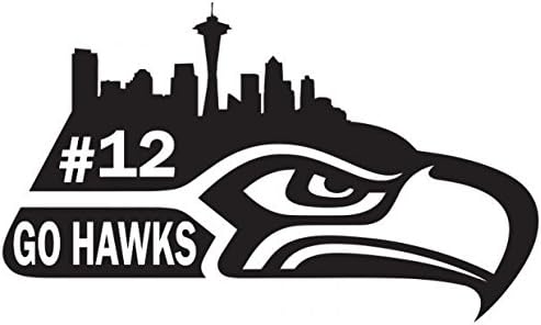 Southwest Decals SEA0013 Seattle Seahawks Decal 12th Man Seattle Skyline Vinyl Sticker